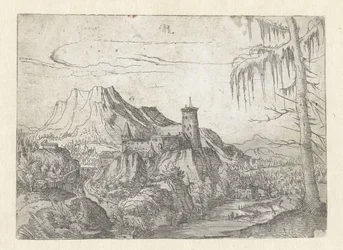 Paysage avec un grand château