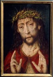 Christ de douleur. Visage du Christ avec des blessures sanglantes causées par la couronne d
