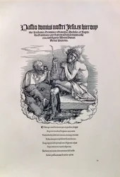 Un soldat romain se moquant du Christ, avec le nom de l
