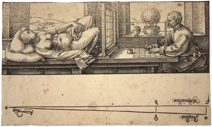 Artiste dessinant un nu avec un dispositif de perspective, 1538