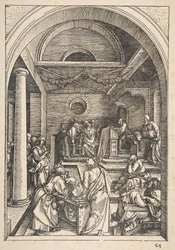 Le Christ parmi les docteurs, de La Vie de la Vierge, édition latine, 1511
