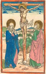 Christ en croix entre la Vierge et Saint Jean