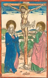 Christ en croix entre la Vierge et Saint Jean, 1493
