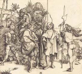 Cinq soldats et un Turc à cheval, 1495-1496