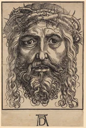 Grande tête du Christ avec couronne d