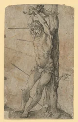 Saint Sébastien attaché à un arbre