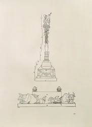 Monument commémorant la victoire sur les paysans, tiré du « Manuel de mesure », publié en 1525