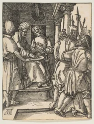 Pilate se lavant les mains, de La Petite Passion, vers 1509