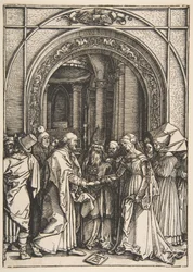 Les Fiançailles de la Vierge, de La Vie de la Vierge, vers 1504