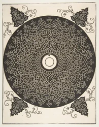 Le quatrième nœud. Rondel entrelacé avec un médaillon rond en son centre, avant 1521