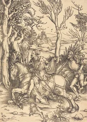 Le Chevalier à cheval et le Lansquenet, vers 1496-1497
