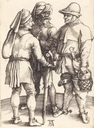 Trois Paysans en Conversation, vers 1497