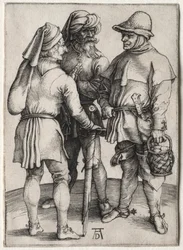 Trois paysans en conversation, vers 1497