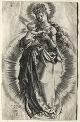 La Vierge sur un croissant, coiffée d