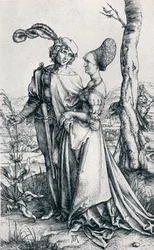 Jeune couple menacé par la mort ou La Promenade, 1495, 1906