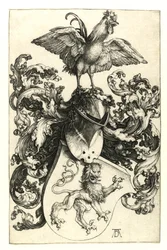 Armoiries avec lion et coq, 1502-03