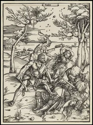 Hercule vainqueur de Cacus, vers 1496 (gravure sur bois)