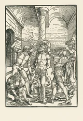 La Flagellation, vers 1500 (gravure sur bois)