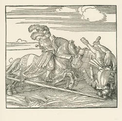 Le tournoi allemand, vers 1517-18 (gravure sur bois)