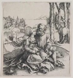 Le couple mal assorti, vers 1495 (gravure)