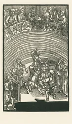 Le théâtre, vers 1492-93 (gravure sur bois)