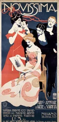 Affiche publicitaire pour Novissima, magazine des arts et des lettres