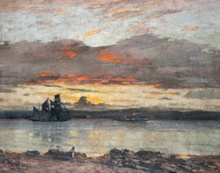 Coucher de soleil sur le Tay [Vue vers Dundee]