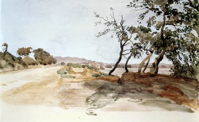 Campagne italienne, aquarelle d