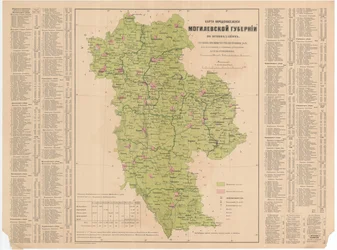 Carte de la population du Gouvernorat de Moguilev des confessions