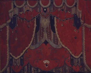 Conception du rideau principal pour la pièce de théâtre Le Masque par M. Lermontov, 1917