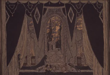 Décor de scène pour la pièce Don Juan de J.-B. Molière, 1910