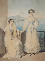 Portrait des sœurs Comtesses Dorothea 1804-1863 et Catherine 1803-1888 von Tiesenhausen, 1825
