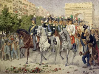 Forces russes et alliées marchant sur Paris, 1880