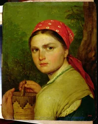 Fille avec un pot en écorce de bouleau, c.1824