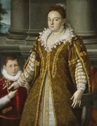 Portrait de la grande-duchesse Bianca Capello de Médicis avec son fils