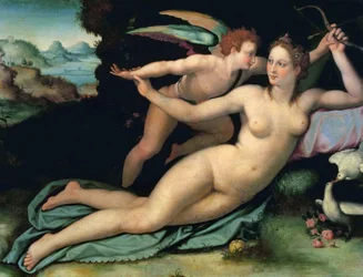 Vénus et Amor par Alessandro Allori