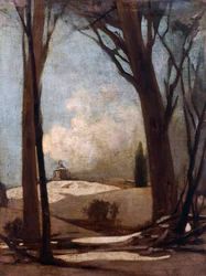 Paysage enneigé avec San Luca
