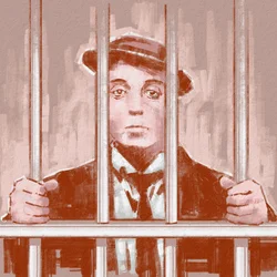 Portrait du réalisateur et acteur Buster Keaton (illustration)
