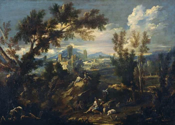 Paysage avec bergers