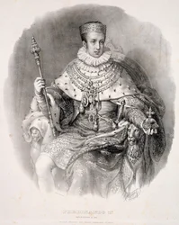 Ferdinand I (1793-1875), roi de Lombardie-Vénétie, en robes d
