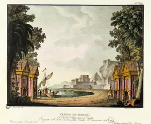Vue du camp romain Scénographie pour le ballet « Ottaviano in Egitto » du chorégraphe italien Giovanni Galzerani (1828)