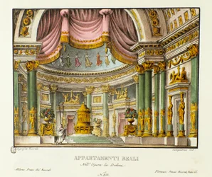 Vue du Palais Royal de la Reine de Carthage Didon, scénographie pour la représentation de la tragédie lyrique Didone (1783) par le compositeur Niccolo Vito Piccinni