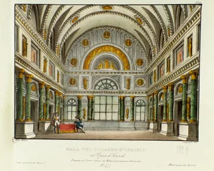 Vue du palais du roi de Syracuse Argirio Scénographie pour la représentation à Milan en 1829 de l