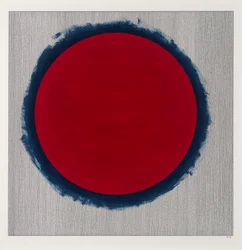 Cercle rouge sur bleu