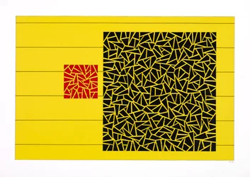 Équilibre sur champ jaune