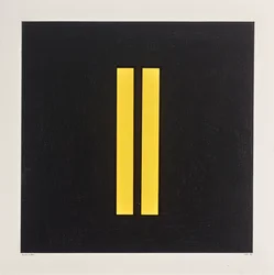 Piliers jaunes sur noir, 2021