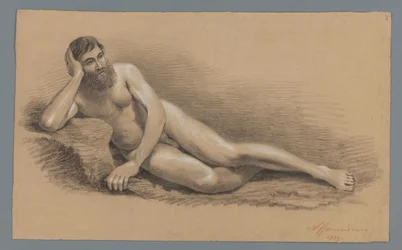 Homme nu couché, vers la gauche