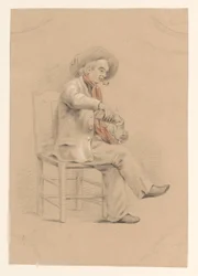 Homme assis dans une chaise versant un verre