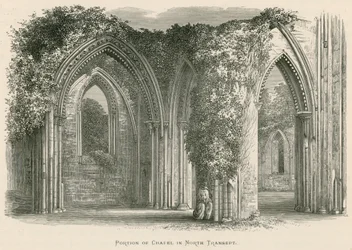 Abbaye de Glastonbury, partie de la chapelle dans le transept nord