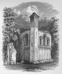Chapelle Saint-Joseph, vue du nord-ouest, abbaye de Glastonbury, vers 1880, 1897